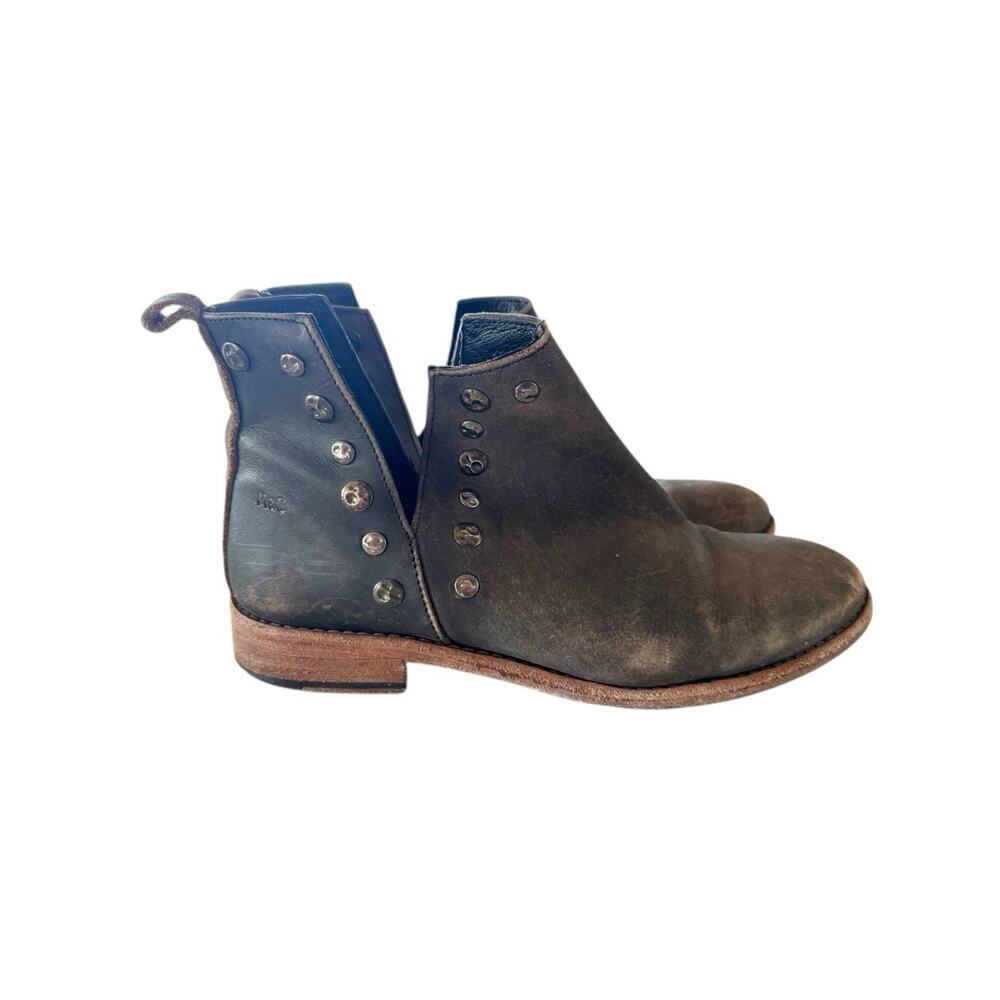 Musse & Cloud Roaster Brown Studded Ankle Boots Size 8 Cowgirl Anthropologie